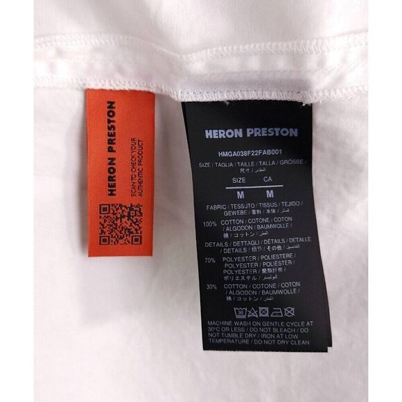 Heron Preston Cotton Twill Poplin Shirt M Mens White - Picture 14 of 16